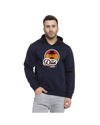 Best Dad Ever Unisex Navy Blue Hoodie Without Zip